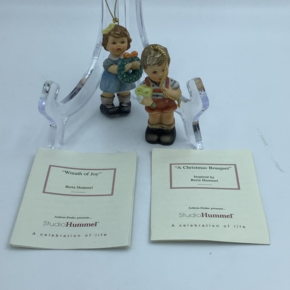 Vintage Goebel “Wreath of Joy” and “Christmas Bouquet” Christmas Ornaments - Picture 2 of 12